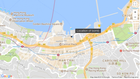 An unearthed explosive in Hong Kong