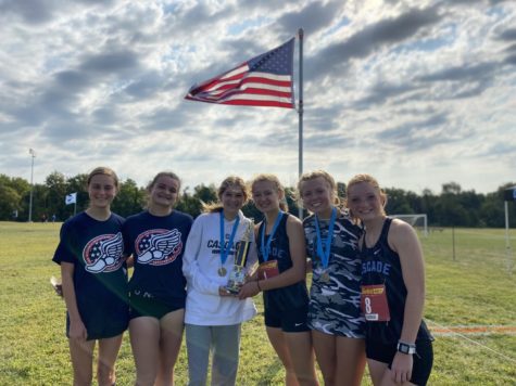 The girls xc team with their very first Jon Mitchell championship.