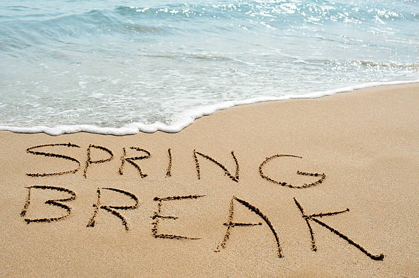 the+text+spring+break+written+in+the+sand+of+a+beach